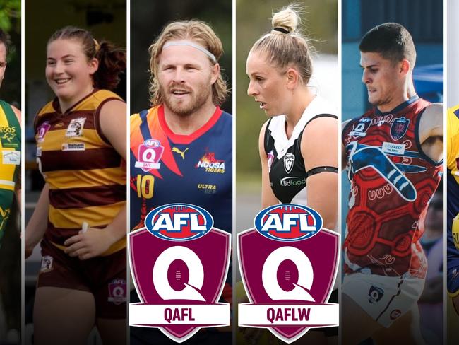 Standout performers from round six and seven of the QAFLW, QAFL. Pictures: Highflyer Images, Craig Slaney Sports Photography and Brooke Sleep Media.