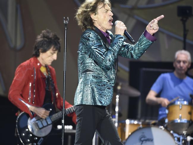 On stage ... and on fire ... The Rolling Stones perform in Paris in June Picture: AFP