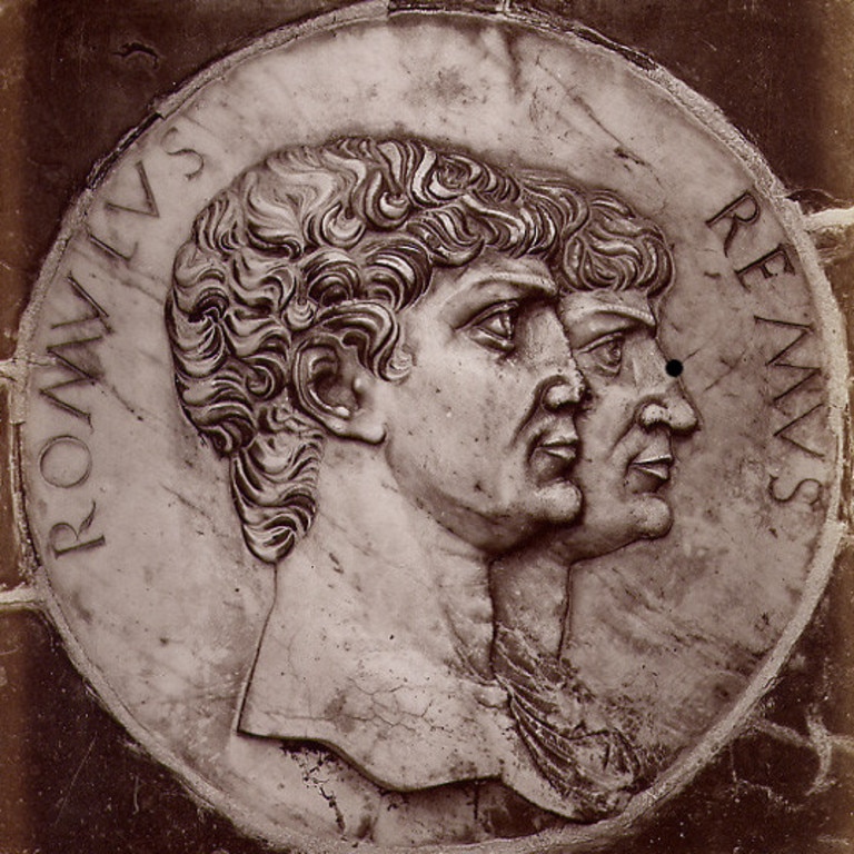 A coin showing Romulus and Remus