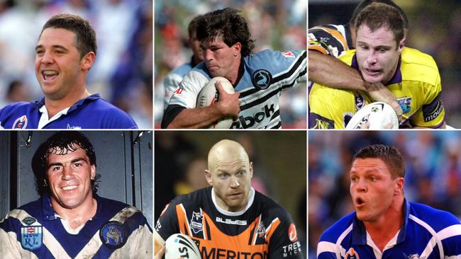 The NRL crew working Botany docks: (clockwise from top left) Brent Sherwin, Les Davidson, Adam Peek, Corey Hughes, Keith Galloway and David Gillespie.