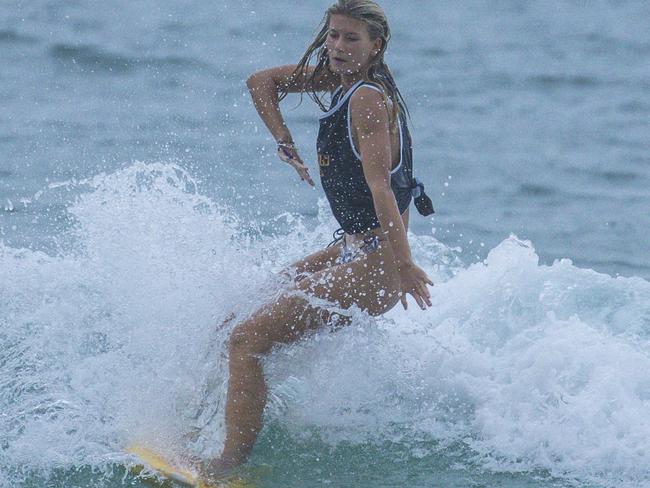 Early Saturday heats of The Burleigh Heads Boardriders Single Fin Festival. Picture: Glenn Campbell