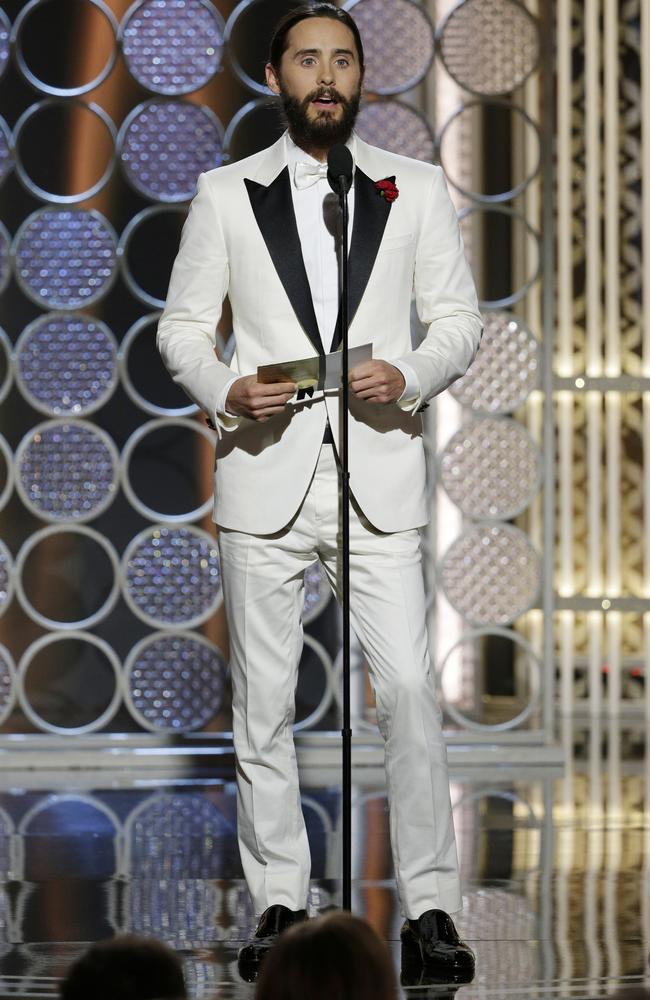 Trendsetter ... Jared Leto (and his hair) at the Golden Globes. Picture: Paul Drinkwater/NBCUniversal/Getty Images.