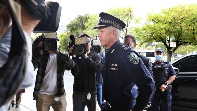 SA Police Commissioner Grant Stevens arrives at court to give evidence. Picture: NCA NewsWire / Dean Martin