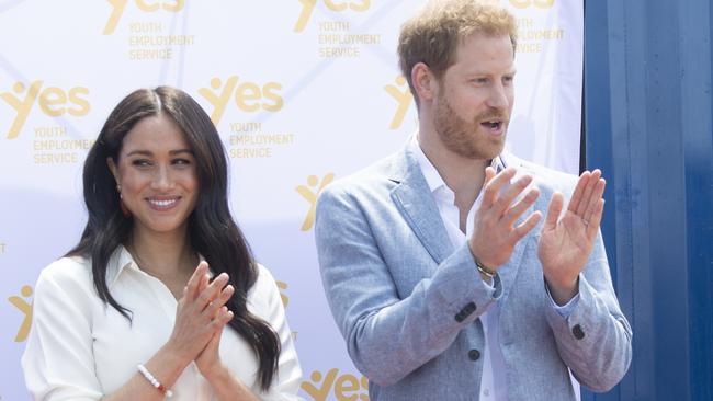 Meghan and Harry in Johannesburg earlier this month. Picture: Facundo Arrizabalaga - Pool/Getty Images