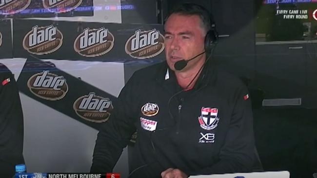 Alan Richardson was featured as Saints coach in the package. Pic: ABC