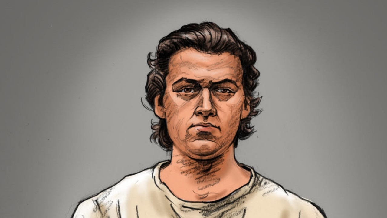 A court sketch of alleged Samantha Murphy killer Patrick Orren Stephenson, 23. Court Sketch: NewsWire/ Paul Tyquin