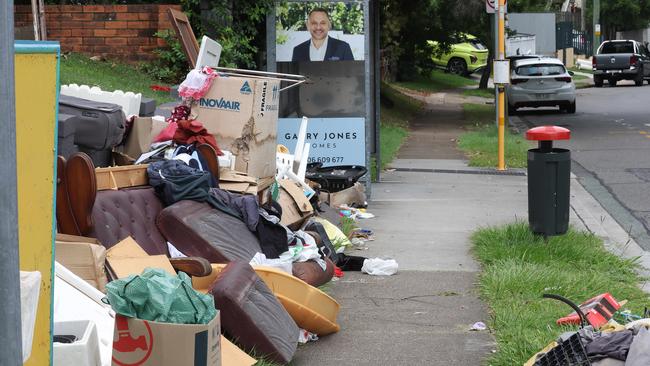 Kerbside collection left on Green Terrace, Windsor. Picture: Liam Kidston