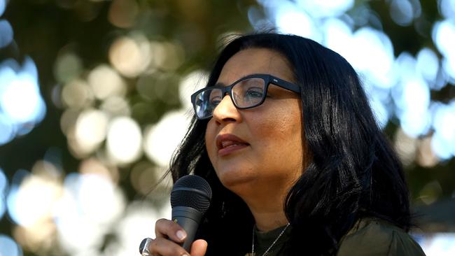 Greens MP Mehreen Faruqi MLC addressing the rally.