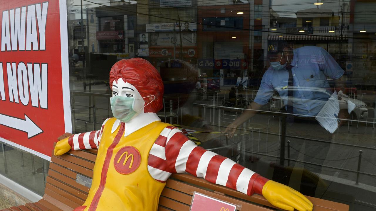 Social distancing measures have taken a massive chunk out of the McDonald’s global business. Picture: Noah Seelam/AFP