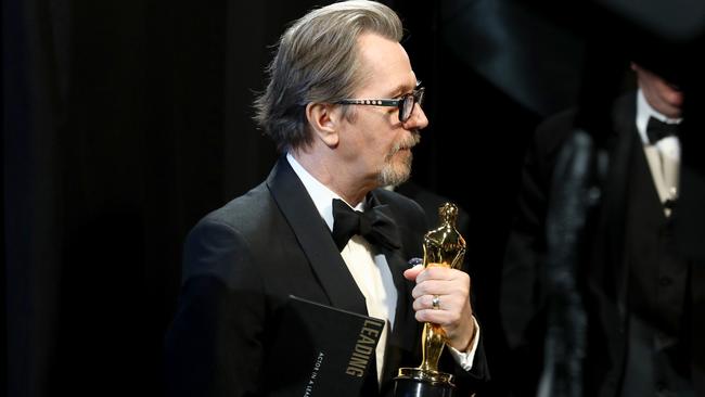 In this handout provided by A.M.P.A.S., Gary Oldman clutches his Best Actor Oscar. Picture: AMPAS via Getty