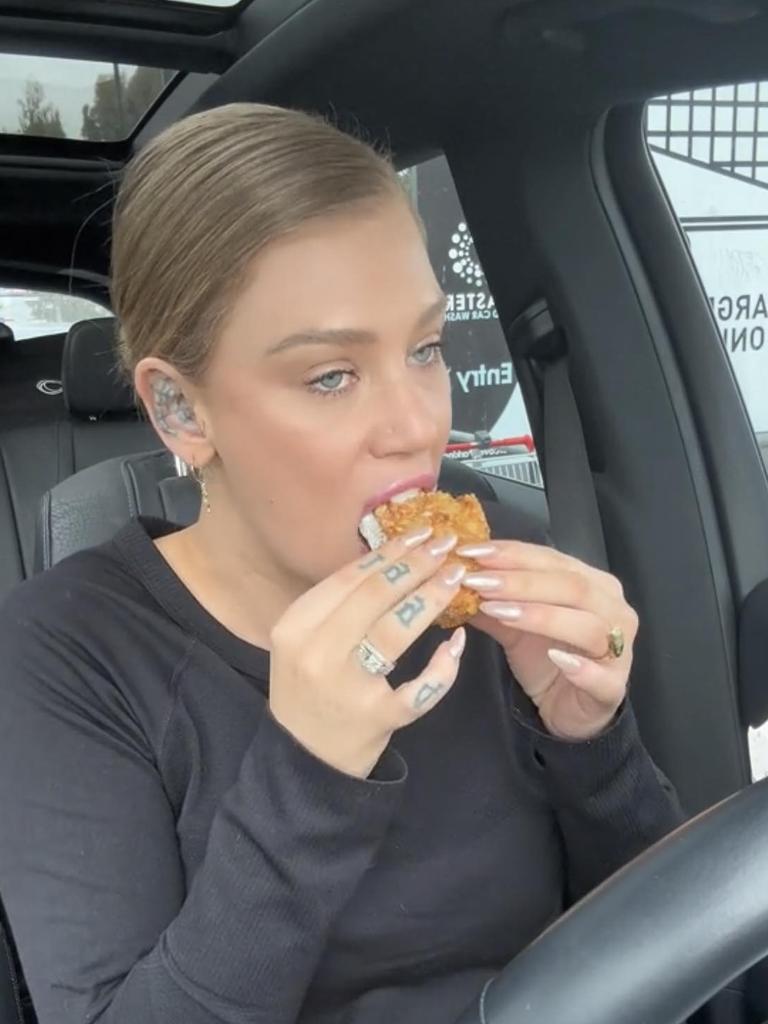 Kelly Arvan revealed she had a ‘craving’ for a hash brown McFlurry sandwich. Picture: TikTok/ArvanFamily