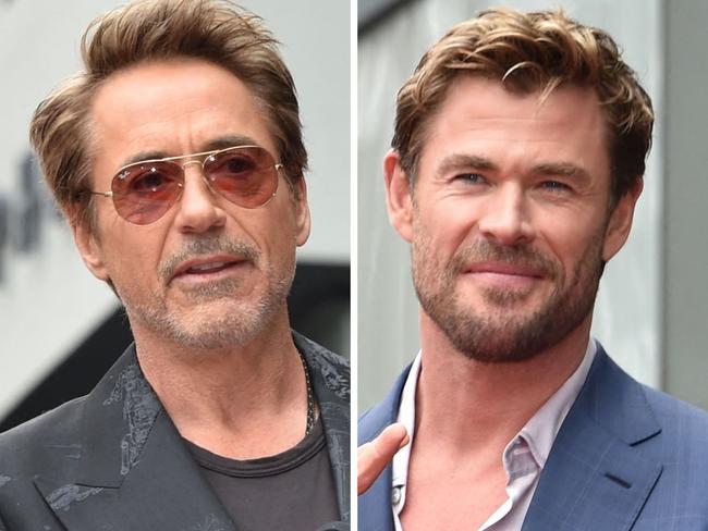Robert Downey Jr. roasts Chris Hemsworth at his Hollywood Walk of Fame presentation.