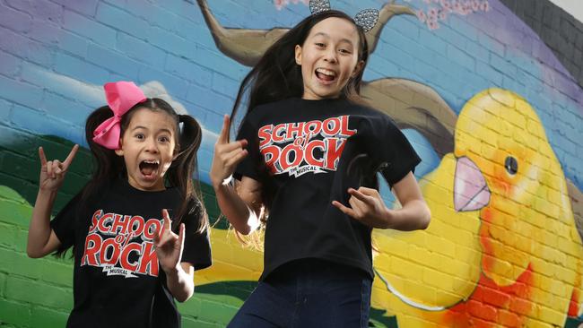 Stephanie, 10, and Rachel Kipnis, 12, will be performing in Andrew Lloyd Webber's School of Rock. Picture: Stuart Milligan