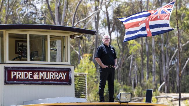 Rohan Burgess’s family business, Murray River Paddlesteamers, is one of many suffering from the Victorian government’s border closure with NSW. Picture: Aaron Francis