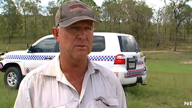 Gympie MP Tony Perrett at his Tansey property, where police are searching for a missing man after his car was found abandoned near there. Pictures: Ch 7 Sunshine Coast