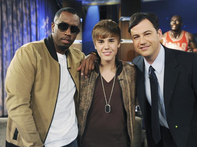 Bieber was Diddy’s protégé with the pair appearing on Jimmy Kimmel Live! together in 2011. Picture: Mitch Haddad/Disney General Entertainment Content via Getty Images