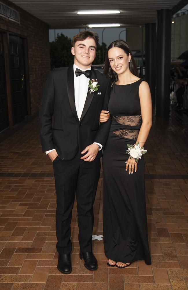 Sam McLennan and partner Luci Donges at Toowoomba Grammar School formal at Rumours International, Wednesday, November 13, 2024. Picture: Kevin Farmer