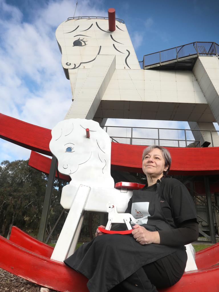 Mell Penno bought the Big Rocking Horse in 2023 and wants to restore it to its former glory. 4 July 2023. Picture Dean Martin