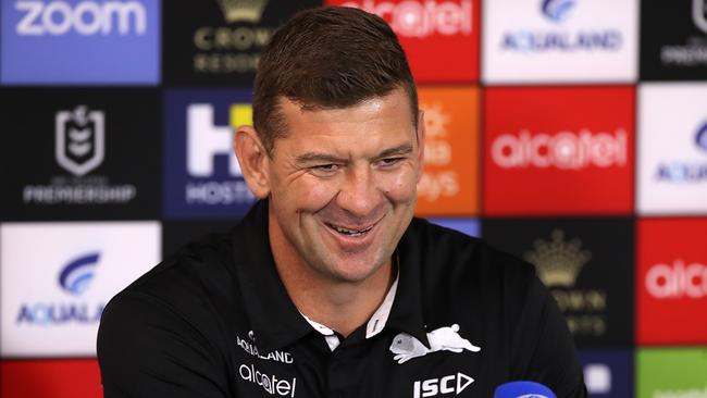 Incoming Rabbitohs coach Jason Demetriou is happy with how the 2022 roster is shaping, despite losing Adam Reynolds. Picture: Getty Images.