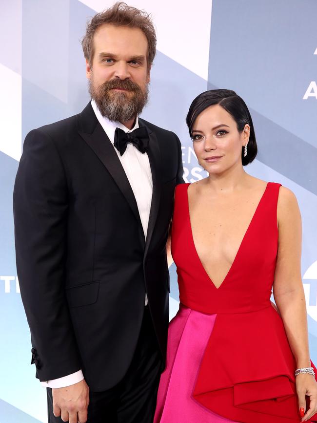 The singer with her husband, Stranger Things actor David Harbour. Picture: Rich Fury/Getty Images