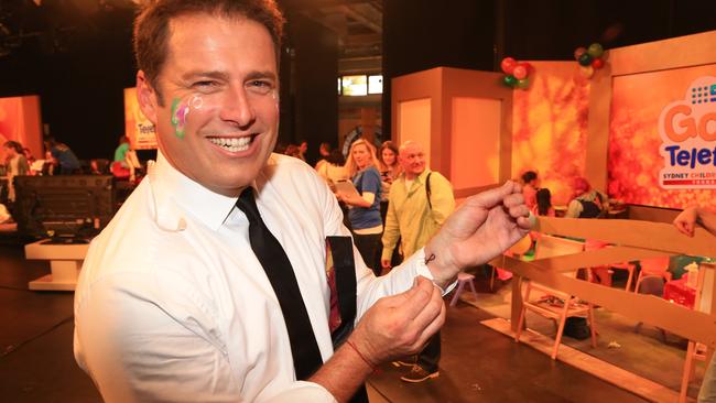 Karl Stefanovic gets a tattoo for charity. Picture: Adam Taylor