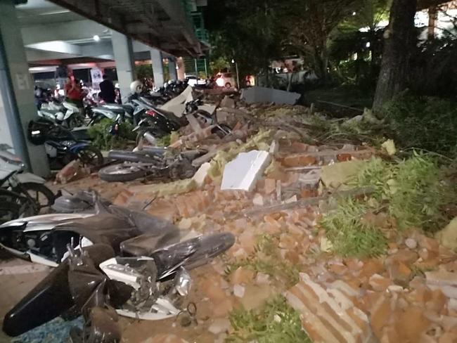 Residents of Lombok’s main city Mataram described a strong jolt that sent people scrambling out of buildings. Picture: Twitter.