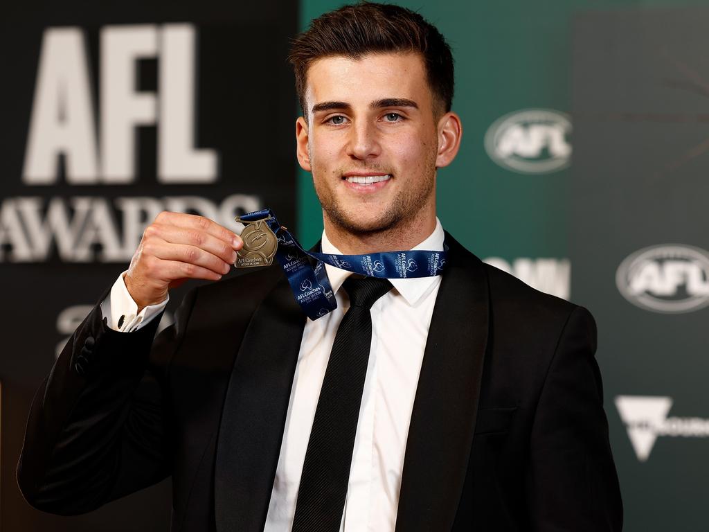 Nick Daicos after being crowned the AFLCA Champion Player of the Year in 2024.