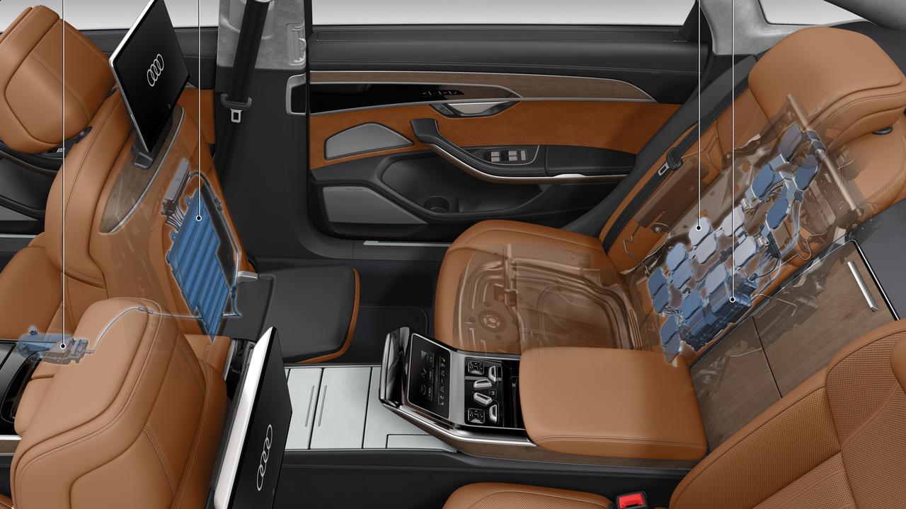 The A8’s rear seat and foot massage systems deliver world-class comfort.