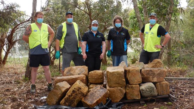 OzFish SA members preparing to drop the fish homes and structures.