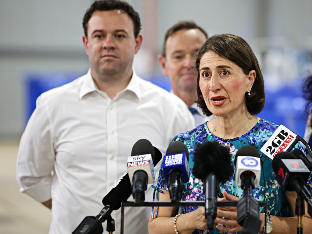 NSW Premier Gladys Berejiklian and Minister Stuart Ayres. Picture: Adam Yip