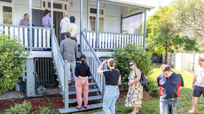 Renters line up to inspect a property in Kedron in May Picture: Richard Walker