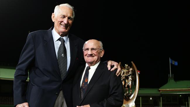 Rugby league legends Norm Provan and Arthur Summons at the SCG. Picture: Lloyd Justin