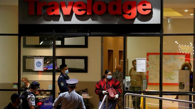 The Travelodge Hotel on Wentworth Avenue in Surry Hills, inner-city Sydney, on Tuesday night. Picture: Toby Zerna