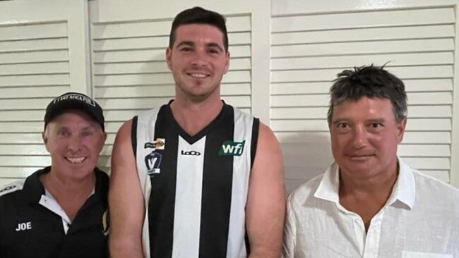 Jacob Simpson (middle) has been a valuable player for Lake Boga for the past couple of seasons. Picture: Lake Boga Football Club.