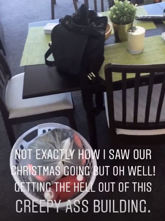 Christina Wear posted videos online of the couple’s move out of the Opal building. Picture: Instagram/@christina_wear