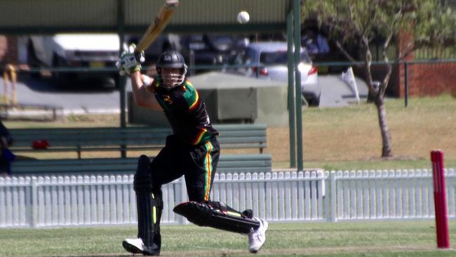 Penrith Cricket Club first grade batsman Matthew Hopkins hits a four on his way to making 51 runs against Blacktown. The 50-overs match was played at Joe McAleer Oval on Saturday, March 12.