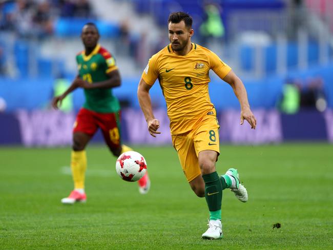 SAINT PETERSBURG, RUSSIA - JUNE 22: Bailey Wright of Australia in action during the FIFA Confederations Cup Russia 2017 Group B match between Cameroon and Australia at Saint Petersburg Stadium on June 22, 2017 in Saint Petersburg, Russia. (Photo by Buda Mendes/Getty Images)