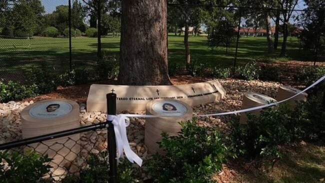 The memorial to the four children. Picture: Daily Mail