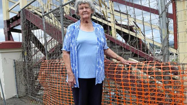 Gympie Family History Society president Margaret Long is sceptical about saving the rattler footbridge. Photo taken in 2018. Picture: Philippe Coquerand