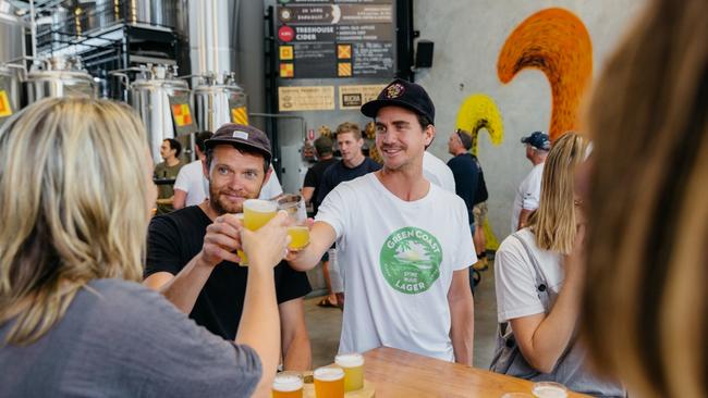 Beer tasting at Stone &amp; Wood’s brewery at Byron Bay.