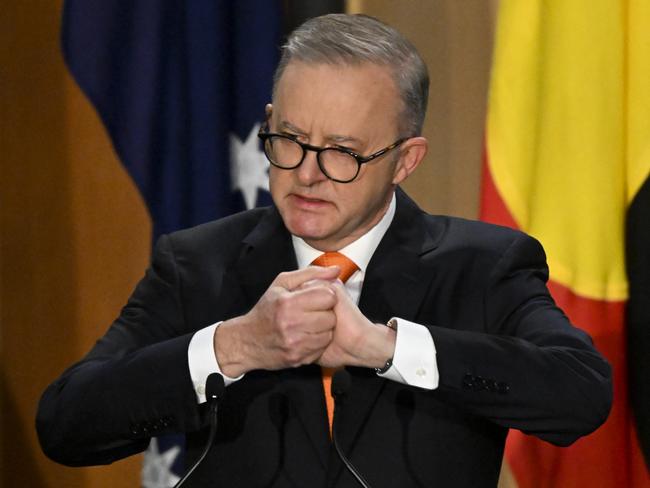 Australian Prime Minister Anthony Albanese speaks during the opening of the 47th Federal Parliament at Parliament House in Canberra, Tuesday, July 26, 2022. (AAP Image/Lukas Coch) NO ARCHIVING