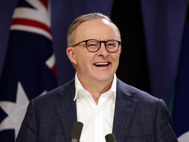 SYDNEY, AUSTRALIA . NewsWire Photos.  DECEMBER 9, 2023.   Australian Prime Minister Anthony Albanese addresses media at a press conference this morning in Sydney. Picture: NCA NewsWire/ Sam Ruttyn