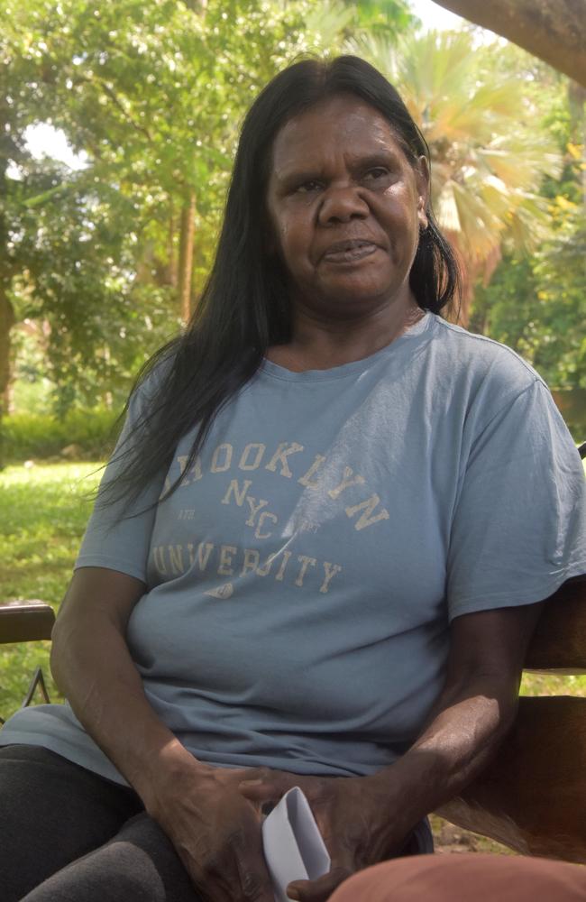 Warlpiri woman Selina Newcastle read a poem she wrote when she took part in the Mparntwe/Alice Springs Alternative to Custody (ATC) Program in 2022. Picture: Sierra Haigh