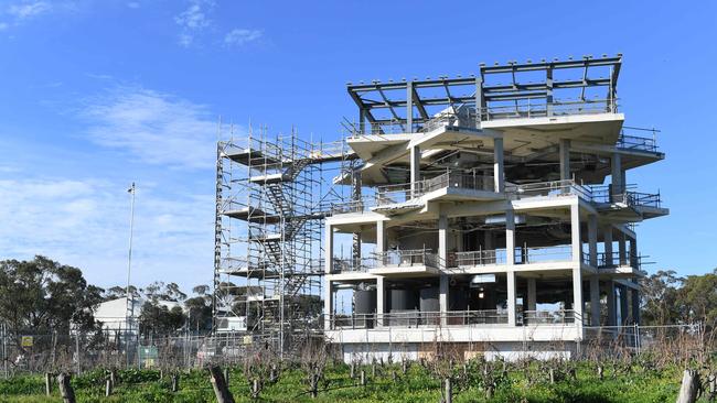 The d'Arenberg Cube works in progress at McLaren Vale. Picture: Tricia Watkinson