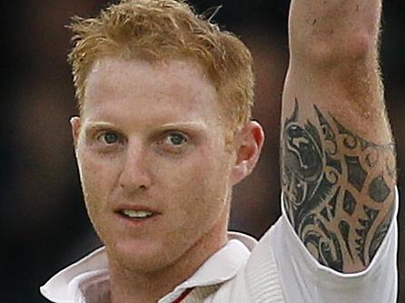 England's Ben Stokes celebrates his century, during the fourth day of the first Test match between England and New Zealand at Lord's cricket ground in London, Sunday, May 24, 2015. (AP Photo/Kirsty Wigglesworth)