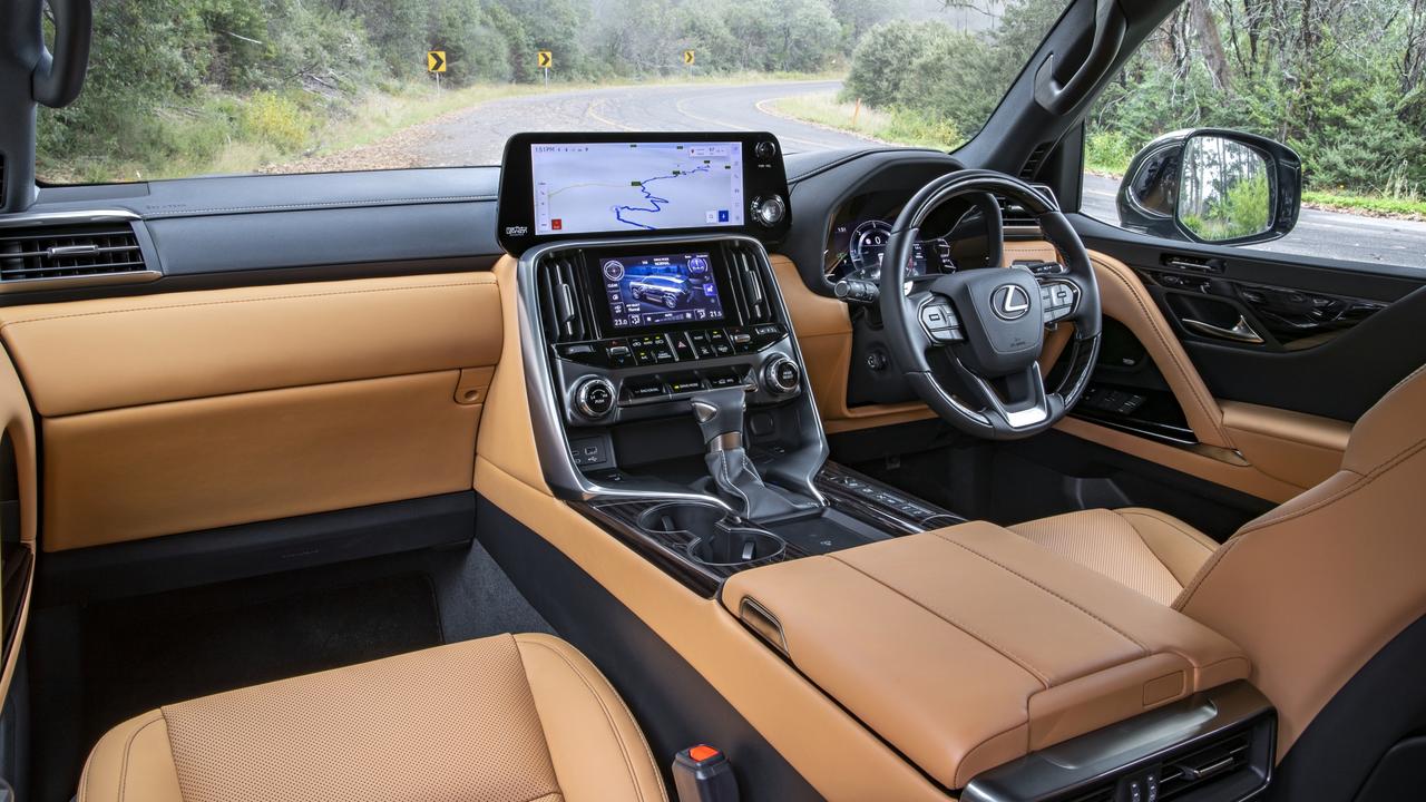 Interior colour options are black or tan in the Lexus LX.