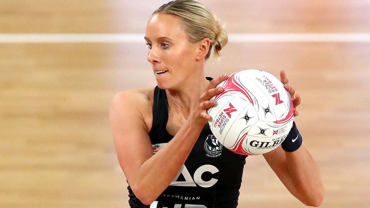 Renae Ingles made a surprise Super Netball return for the Magpies. (Photo by Kelly Defina/Getty Images)