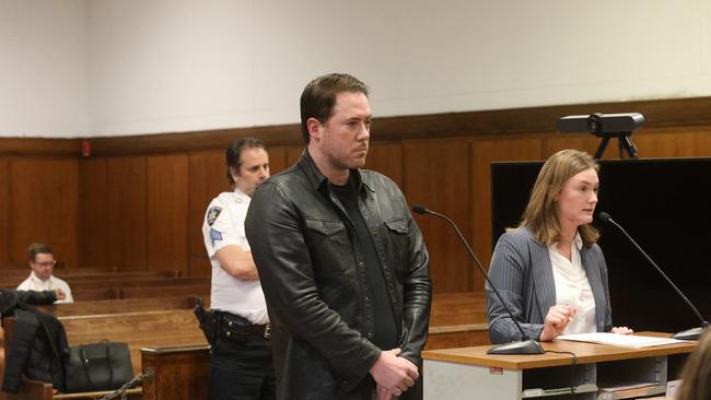 David Collard appears in New York Criminal Court alongside his Legal Aid lawyer Allyssa Myers. Picture: Jefferson Siegel