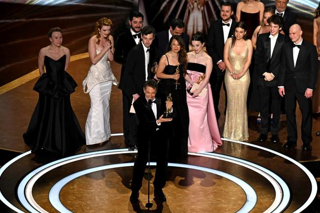 US filmmaker Sean Baker accepts the best picture Oscar for 'Anora' -- the big winner of the night with five Academy Awards