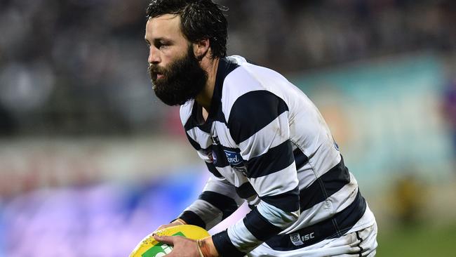 Jimmy Bartel in action in his 300th AFL game.